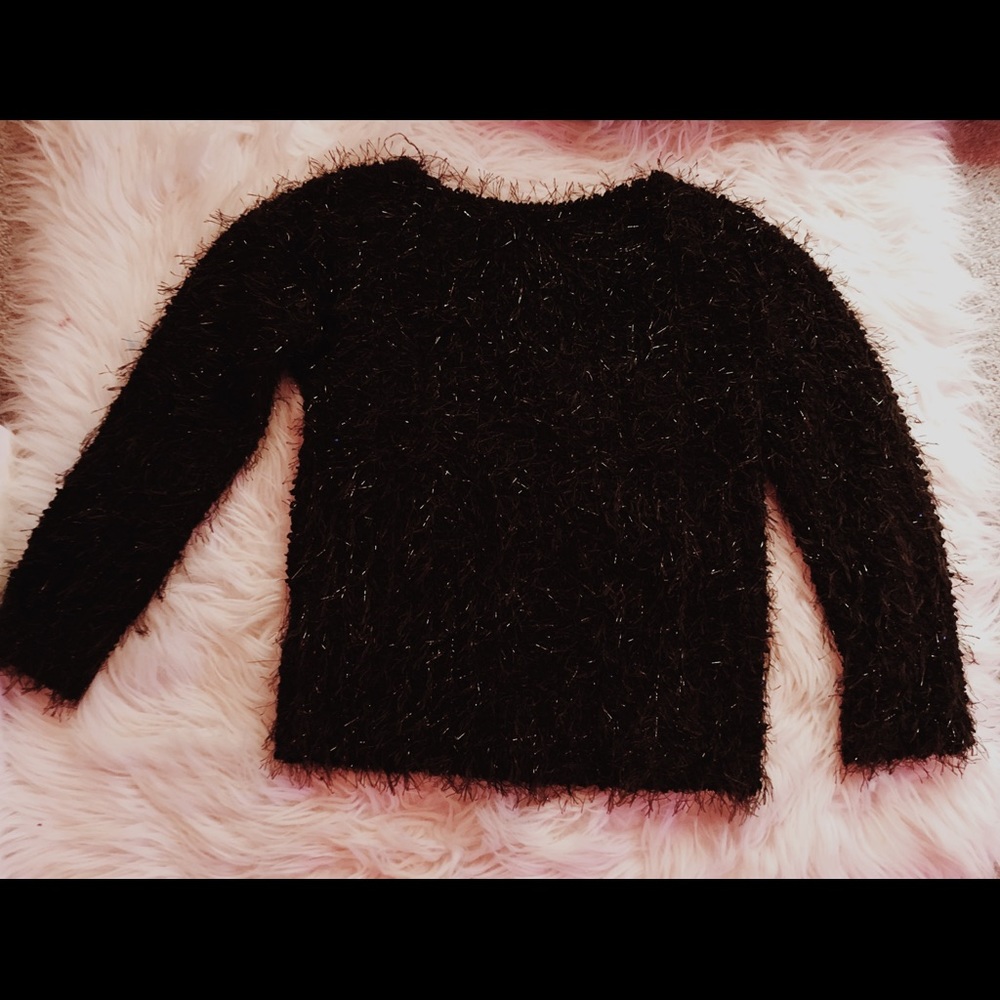 MIA New York Fuzzy Black Sweater
